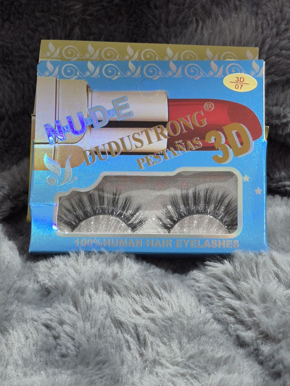 3D Nude False Eyelashes - Black 100% Human 2 Paquetes